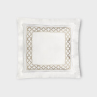 DEA Biancheria da letto FRETWORK FEDERA 4 VOLANTS (PERCALLE DI COTONE RICAMATO) Timothy Corrigan for Dea   white/kaki