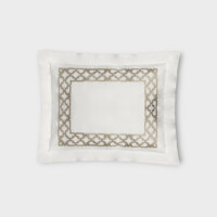 DEA Biancheria da letto FRETWORK FEDERA 4 VOLANTS (PERCALLE DI COTONE RICAMATO) Timothy Corrigan for Dea   white/kaki