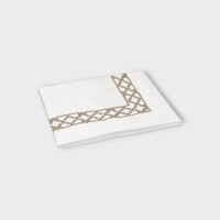 DEA Biancheria da letto FRETWORK Copriletto (PIQUET RICAMATO) Timothy Corrigan for Dea   white/kaki