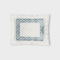 DEA Biancheria da letto FRETWORK FEDERA 4 VOLANTS (RASO DI COTONE RICAMATO) Timothy Corrigan for Dea   acquamarina