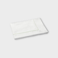 DEA Biancheria da letto SOPRA LENZUOLO in SEA ISLAND PUNTO PARIGI - COUTURE   white/grass green