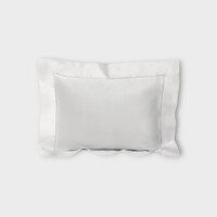 DEA Biancheria da letto FEDERA 4 VOLANTS SEA ISLAND PUNTO PARIGI - COUTURE   white/silver grey