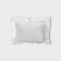 DEA Biancheria da letto FEDERA 4 VOLANTS SEA ISLAND PUNTO PARIGI - COUTURE   white/grass green