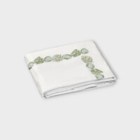 DEA Biancheria da letto FEUILLAGE Copripiumino (PERCALLE DI COTONE RICAMATO)   white/sage green