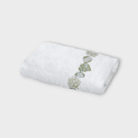 DEA Biancheria bagno FEUILLAGE ASCIUGAMANO MANI   white/sage green