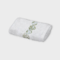DEA Biancheria bagno FEUILLAGE ASCIUGAMANO VISO   white/sage green