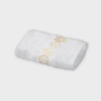 DEA Biancheria bagno FEUILLAGE ASCIUGAMANO VISO   white/ivory