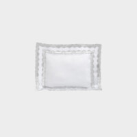 DEA Biancheria da letto MILO Federa 4 volants   white/charocoal grey