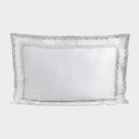 DEA Biancheria da letto MILO Federa 4 volants   white/charocoal grey