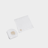 TOVAGLIOLO FEUILLAGE misto lino ricamato Timothy Corrigan for Dea white/ivory