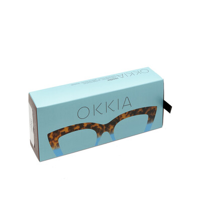 OKKIA Lettura Claudia lettura Big Cat Eye havana e blue