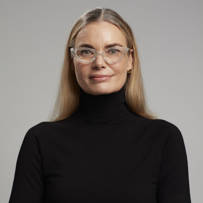 OKKIA Lettura Adriana lettura Small Cat Eye grigio glitter