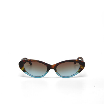 OKKIA Sole Lina Small Cat Eye havana e blue