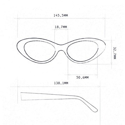 OKKIA Sole Lina Small Cat Eye nero