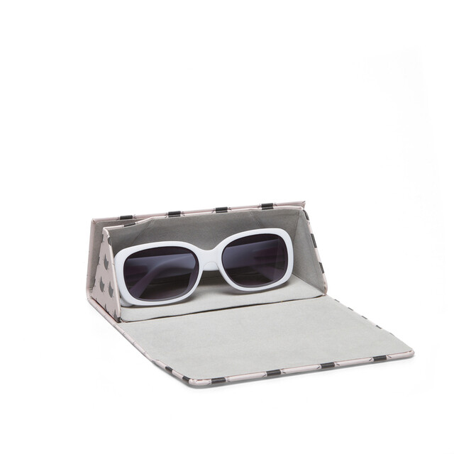 OKKIA Accessories Magic glasses case with Cats print   white