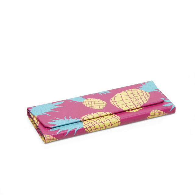 OKKIA Accessories Magic glasses case with Pineapple print   bright fuchsia