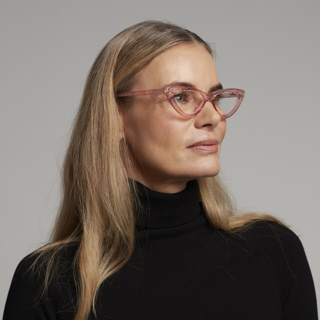 OKKIA Lettura Adriana lettura Small Cat Eye rosa glitter