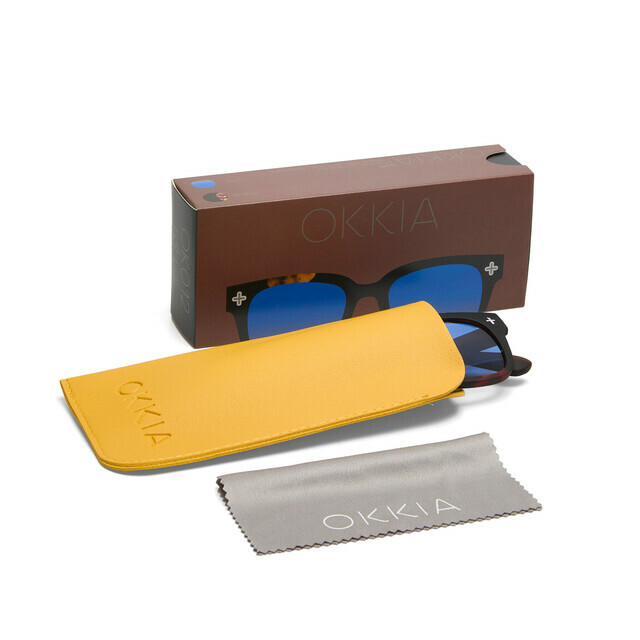 OKKIA Sol Giovanni   havana black (lentes azules)