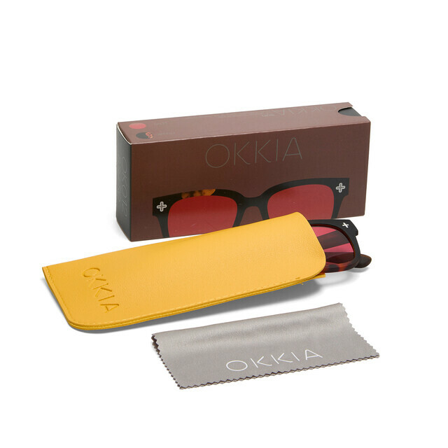 OKKIA Sol Giovanni   havana black (lentes rojas)