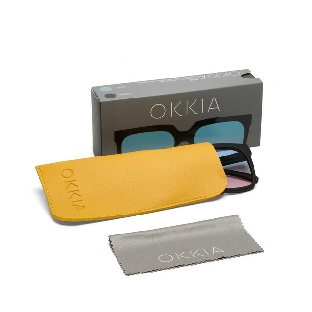 OKKIA Soleil Roma   noir (verres bleus/roses)