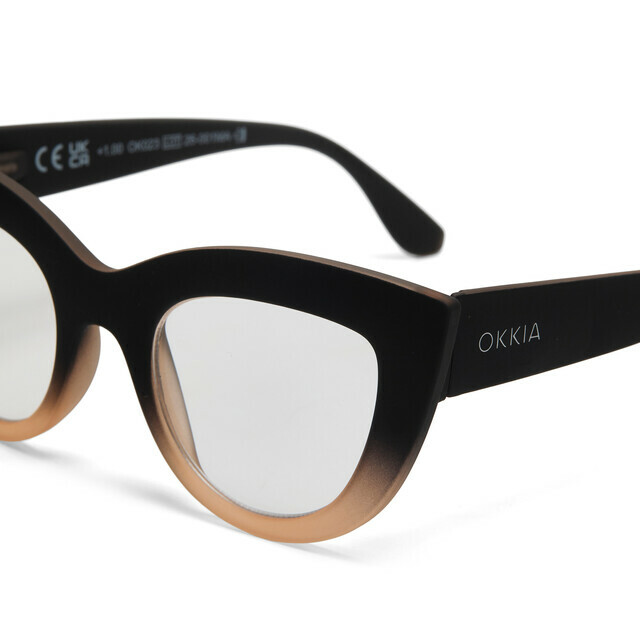 OKKIA Lectura Claudia Big Cat Eye black shaded rose