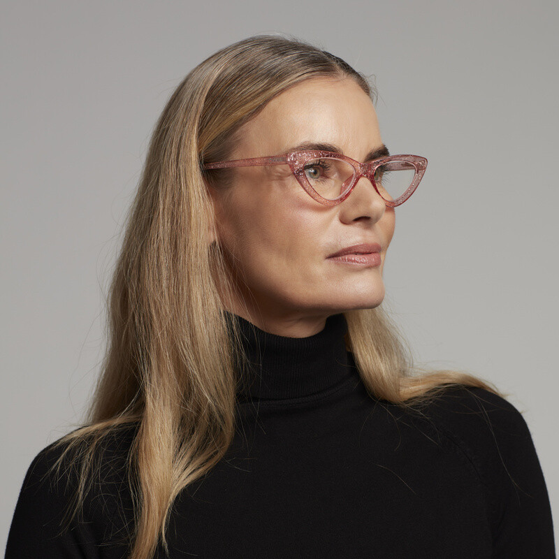 OKKIA Lectura Adriana Small Cat Eye Rosa brillantina