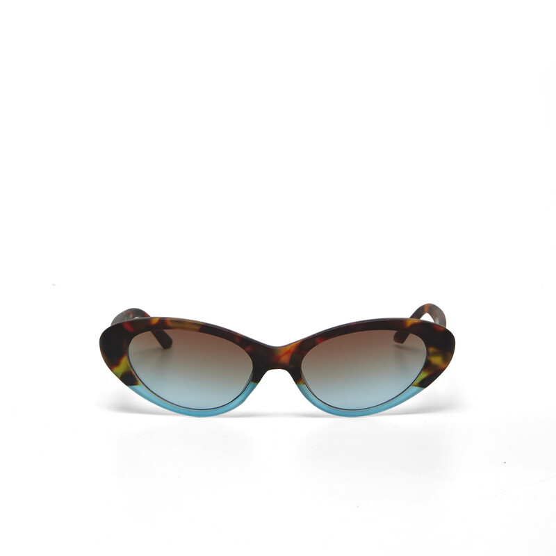 OKKIA Sun Lina Small Cat Eye Havana and blue