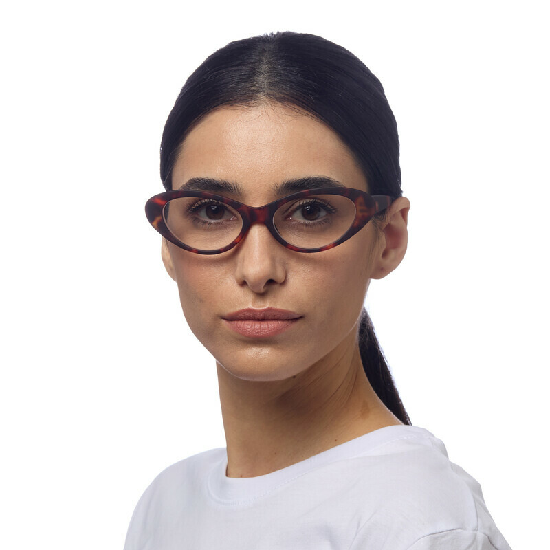 OKKIA Reading Lina Small Cat Eye Classic Havana