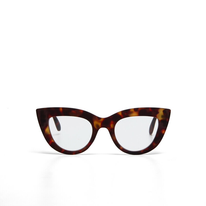 OKKIA Lectura Claudia Big Cat Eye Classic Havana