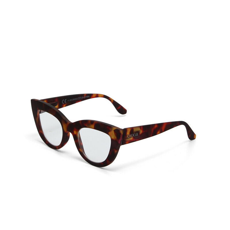 OKKIA Lectura Claudia Big Cat Eye Classic Havana