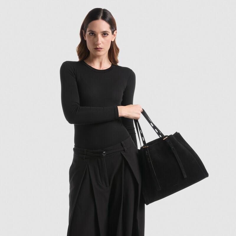 MINOBOSSI Borse PAULETTE IN SUEDE   nero