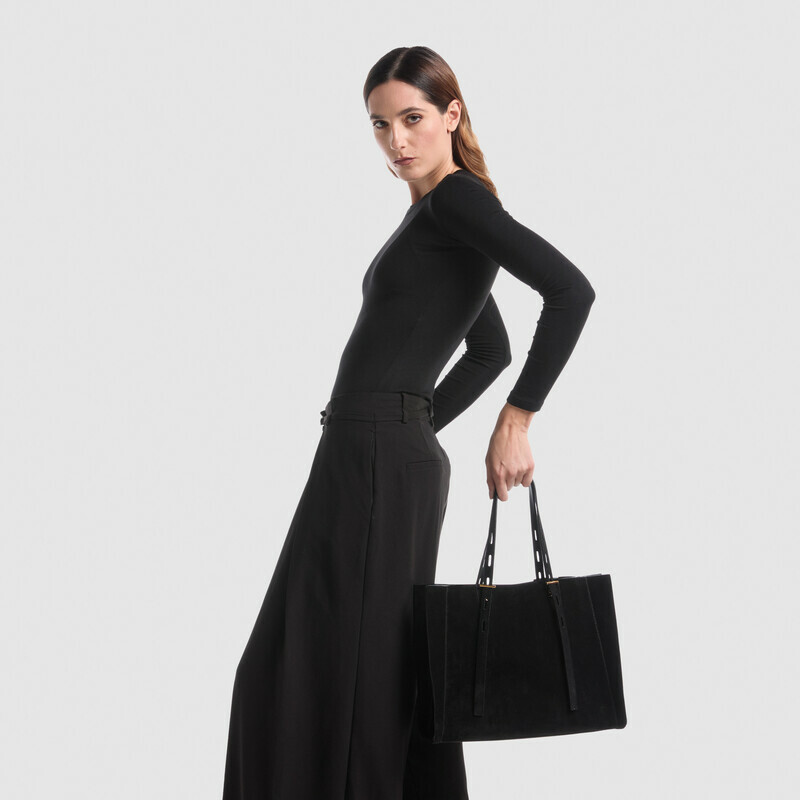 MINOBOSSI Borse PAULETTE IN SUEDE   nero