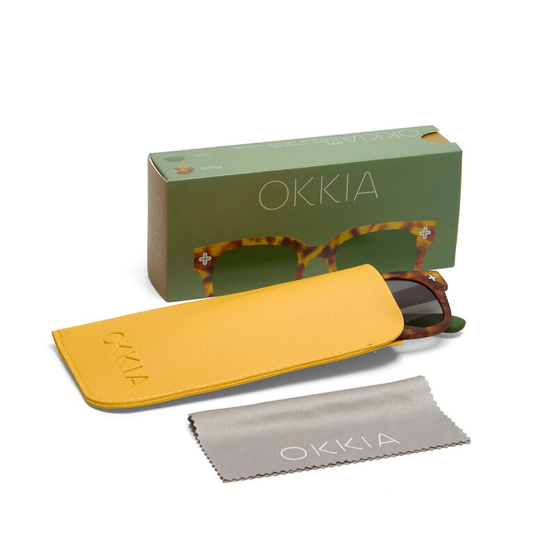 OKKIA Sol Giovanni   Sahara Havana (lentes verdes)