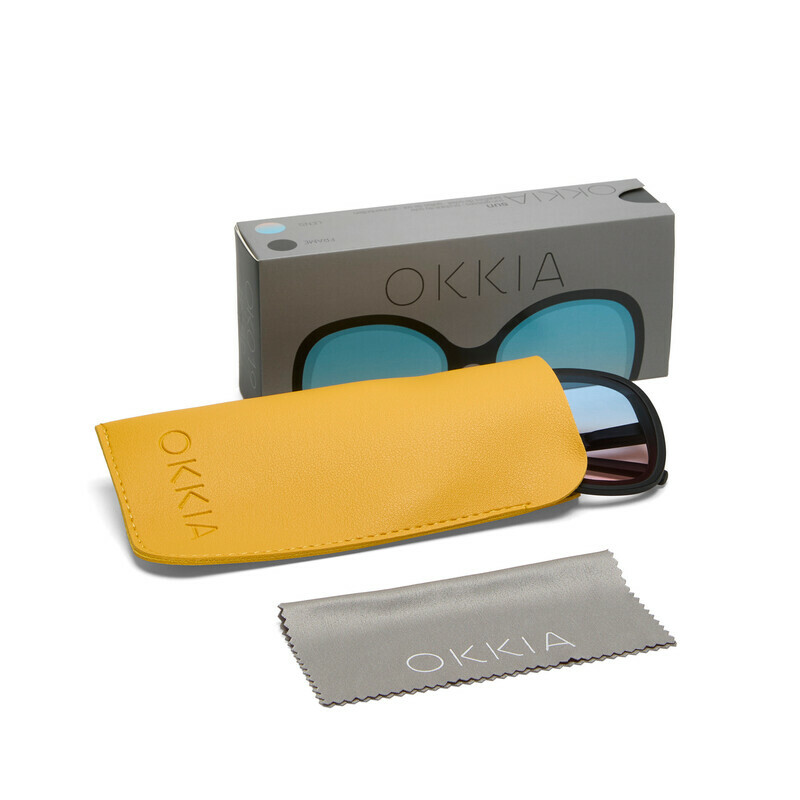 OKKIA Sol Anna Negro (lentes azules/rosas)