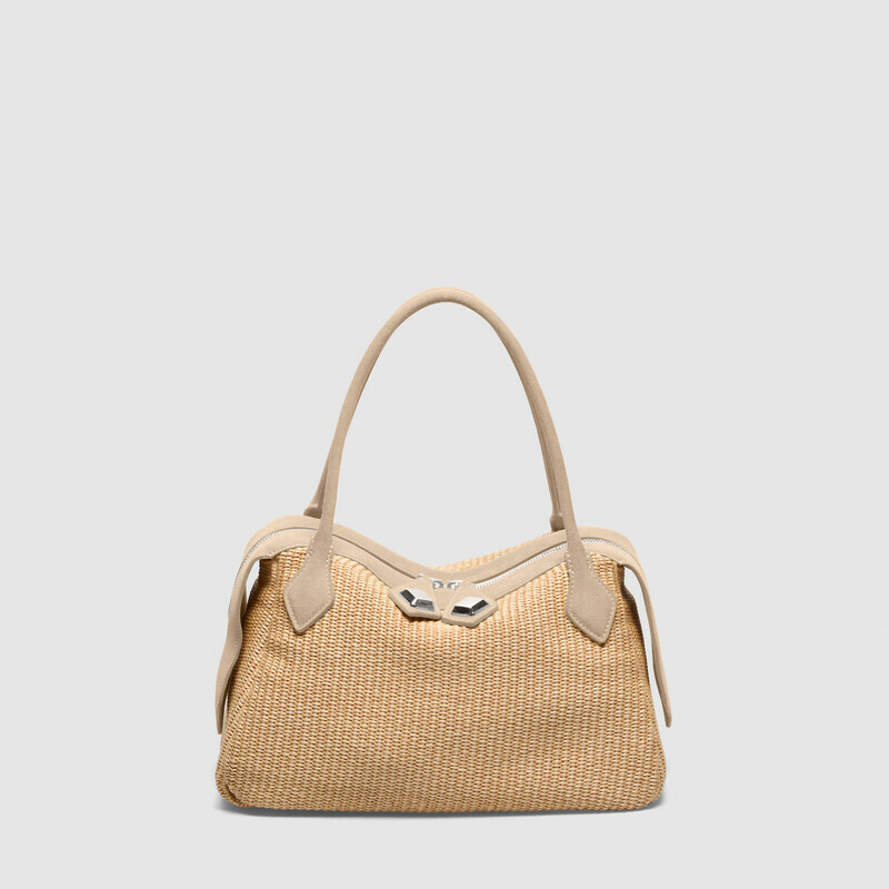 MINOBOSSI Borse ADELE IN RAFIA   latte