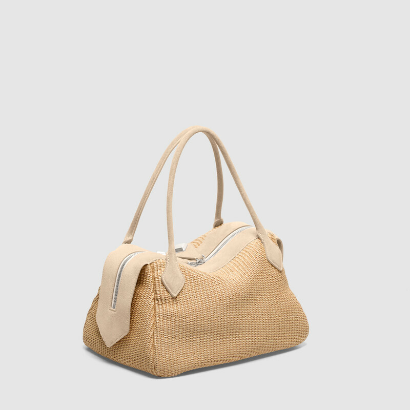 MINOBOSSI Borse ADELE IN RAFIA   latte