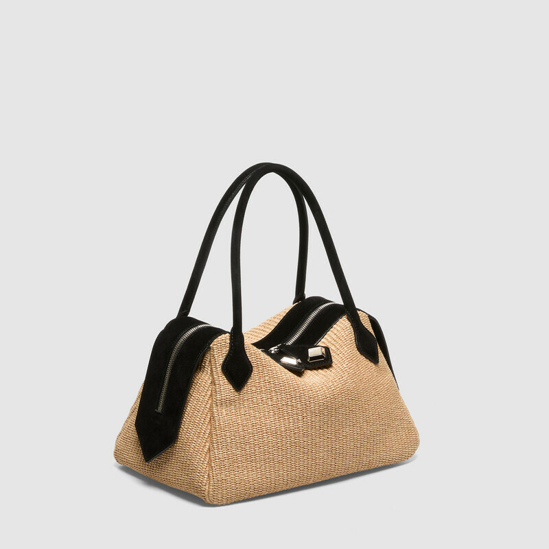 MINOBOSSI Borse ADELE IN RAFIA   nero