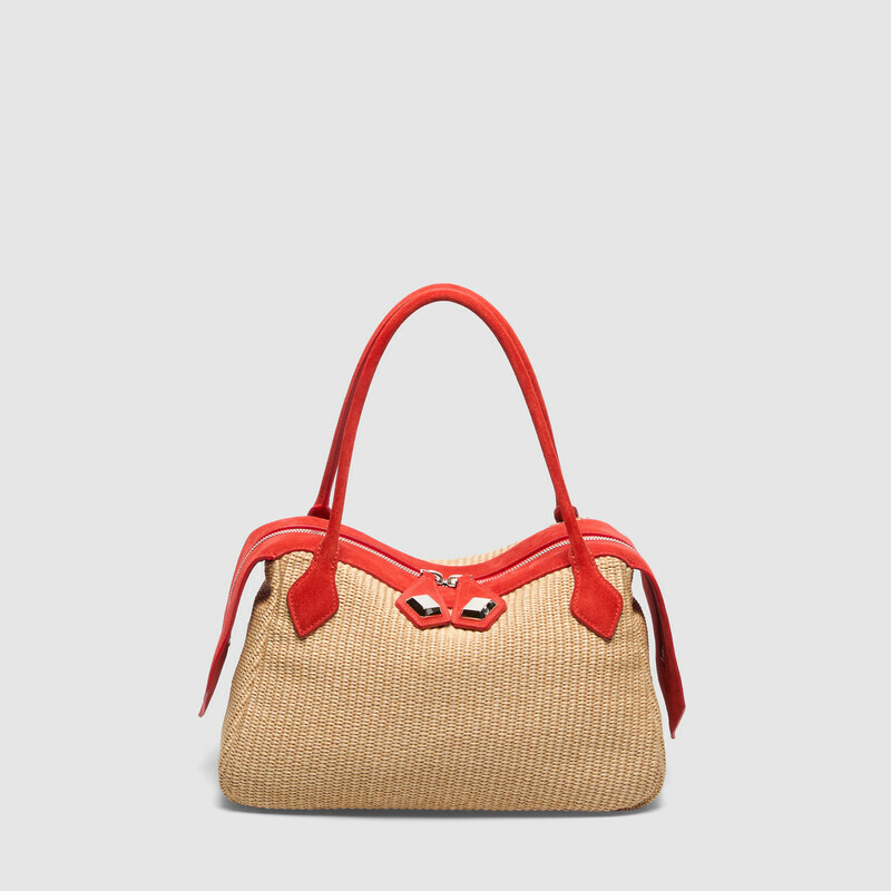 MINOBOSSI Borse ADELE IN RAFIA   rosso