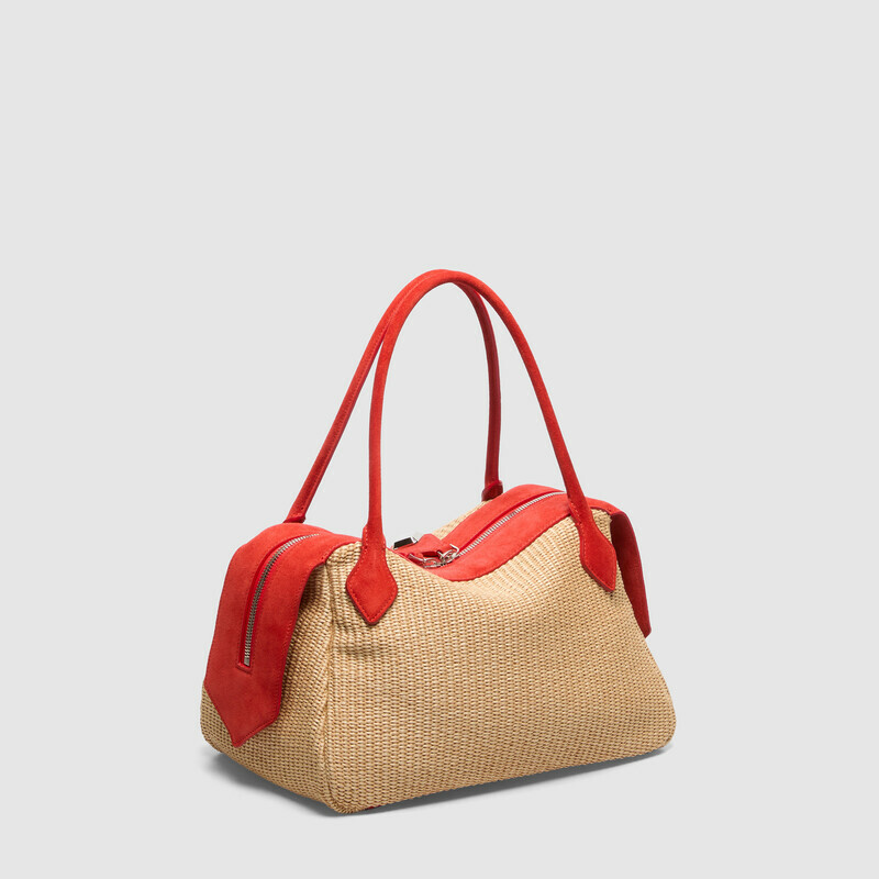 MINOBOSSI Borse ADELE IN RAFIA   rosso