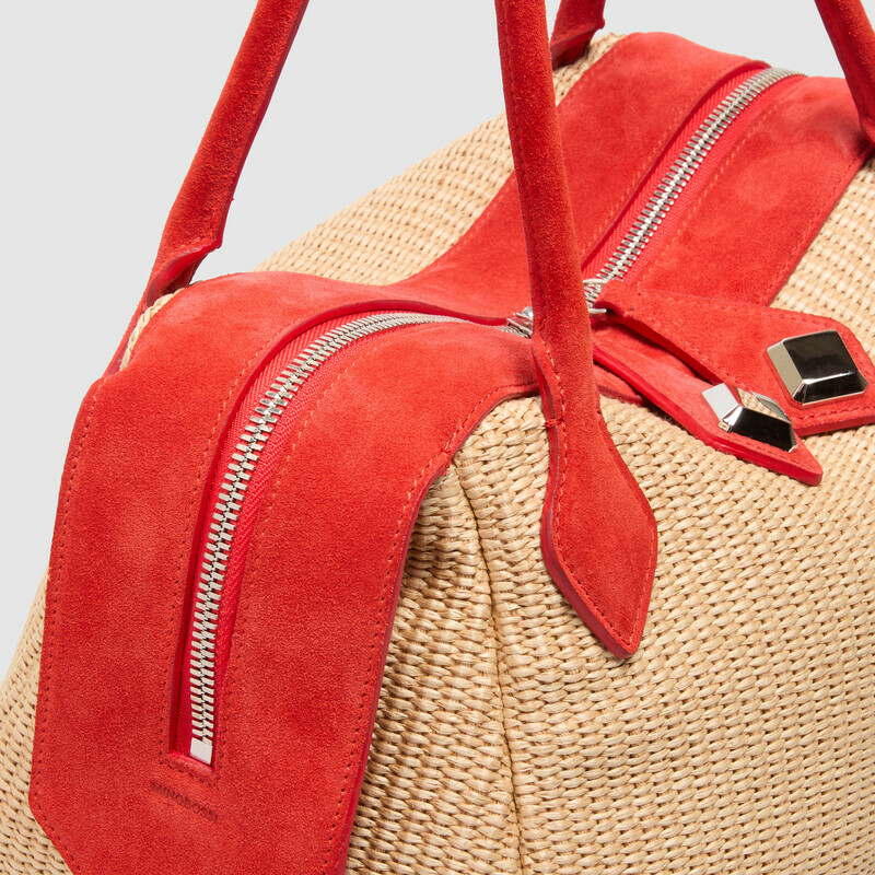 MINOBOSSI Borse ADELE IN RAFIA   rosso
