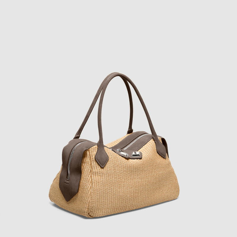 MINOBOSSI Borse ADELE IN RAFIA   testa di moro