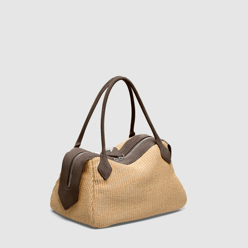 MINOBOSSI Borse ADELE IN RAFIA   testa di moro