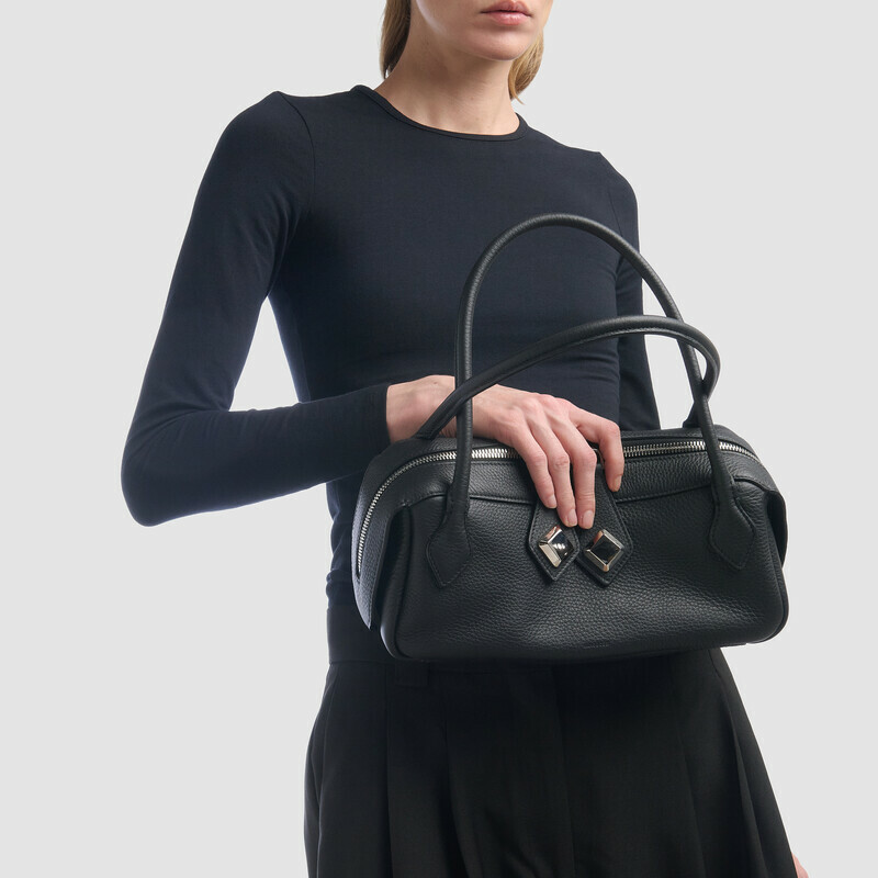 MINOBOSSI Borse ANNA IN VITELLO GRANATO   nero