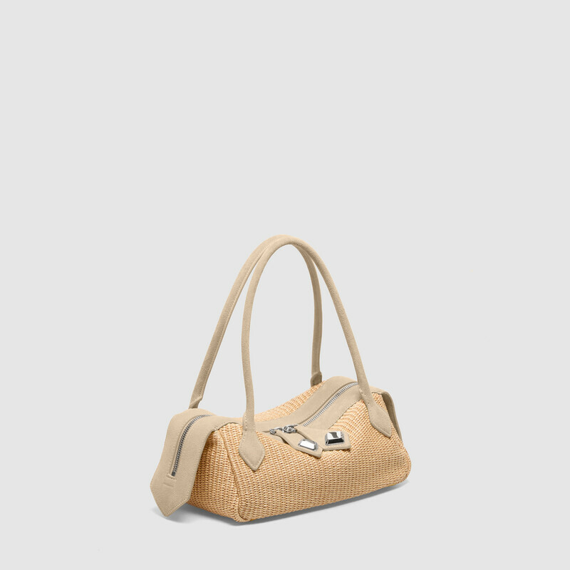 MINOBOSSI Borse ANNA IN RAFIA   latte