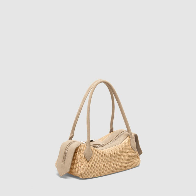 MINOBOSSI Borse ANNA IN RAFIA   latte