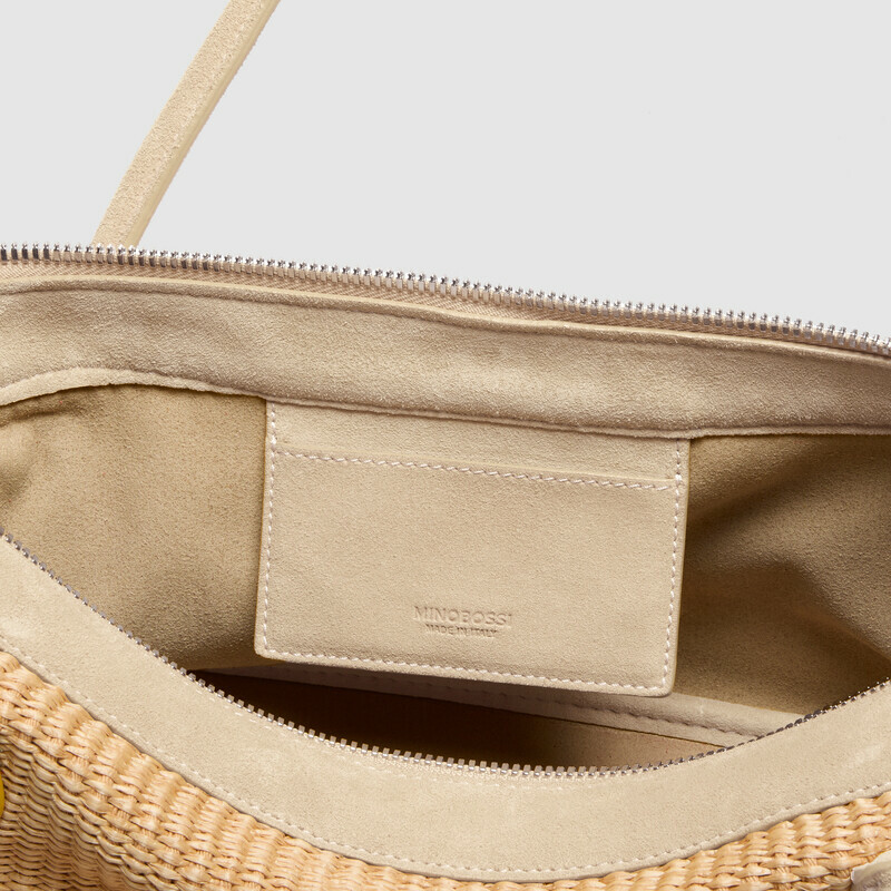MINOBOSSI Borse ANNA IN RAFIA   latte