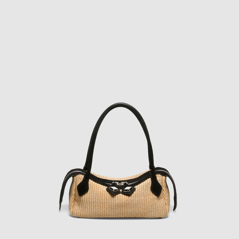 MINOBOSSI Borse ANNA IN RAFIA   nero