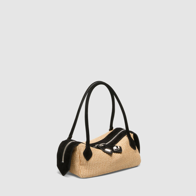 MINOBOSSI Borse ANNA IN RAFIA   nero