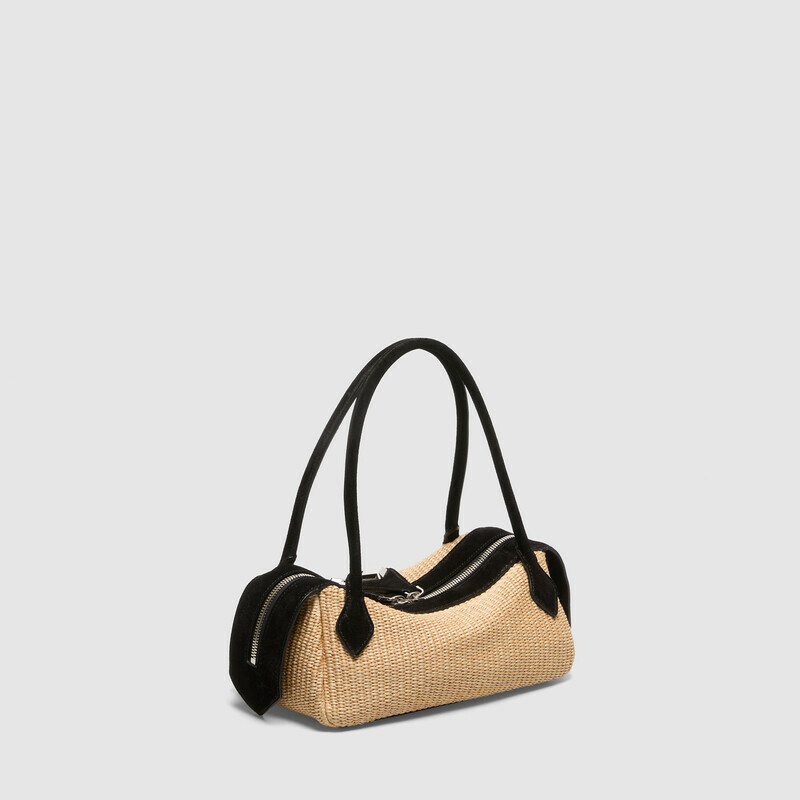 MINOBOSSI Borse ANNA IN RAFIA   nero