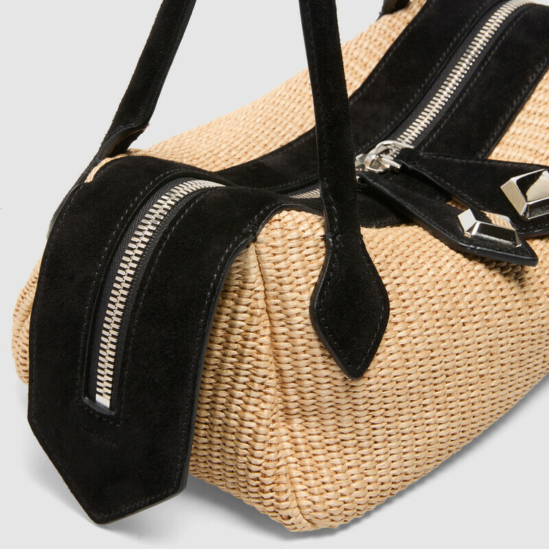 MINOBOSSI Borse ANNA IN RAFIA   nero